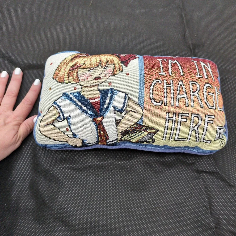 Mary Engelbreit I'm In‎ Charge Here Pillow Tapestry Cottagecore Decor Accent